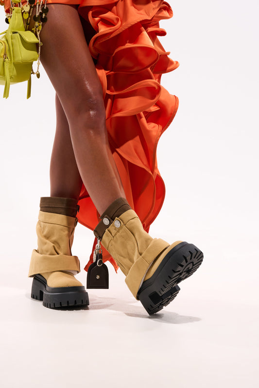 AKIRA GOLD FAE TAN BOOTIE