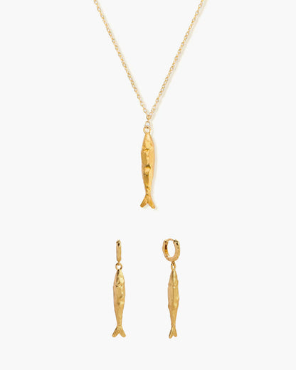 Anchovy Necklace & Earrings Set