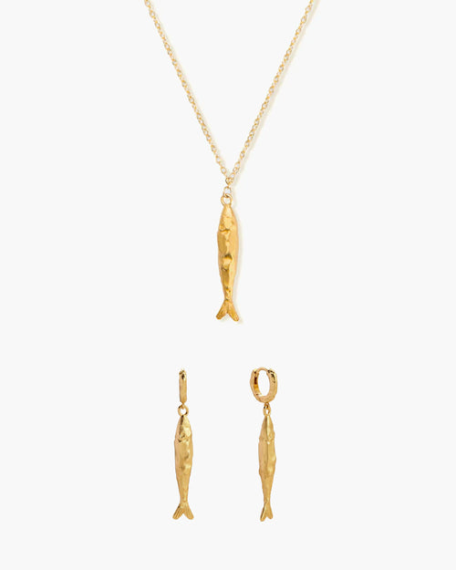 Anchovy Necklace & Earrings Set