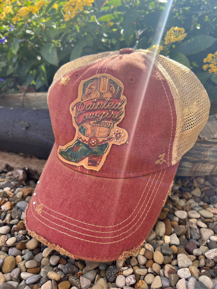 XOXO Women's Painted Cowgirl Boot Ball Cap-Painted Cowgirl Western Store