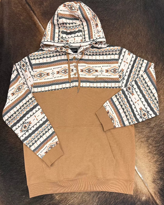 Hooey Men's Jimmy Brown & Aztec Hoodie HH119CRBR-Painted Cowgirl Western Store