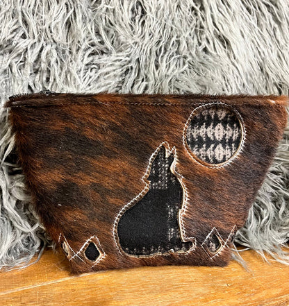 The Whole Herd Cowhide & Pendleton Makeup Bags Cosmetic Bag-Painted Cowgirl Western Store