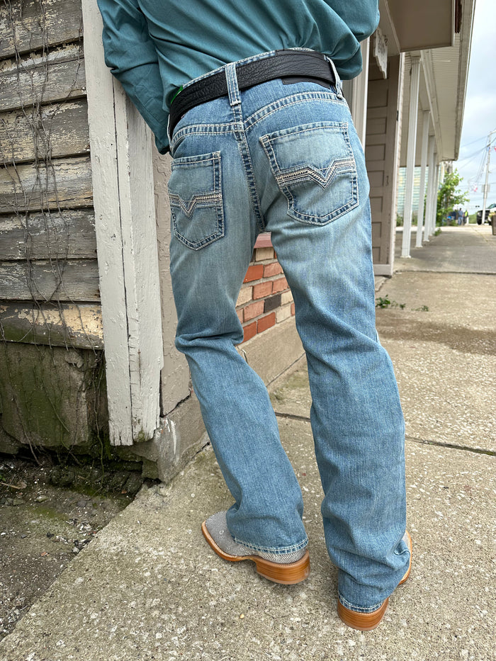 Rock & Roll Cowboy Men's Regular Fit Straight Leg Light Wash Jeans RRMD1PR1G7-Painted Cowgirl Western Store