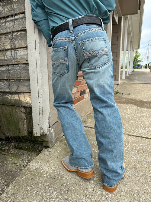 Rock & Roll Cowboy Men's Regular Fit Straight Leg Light Wash Jeans RRMD1PR1G7-Painted Cowgirl Western Store