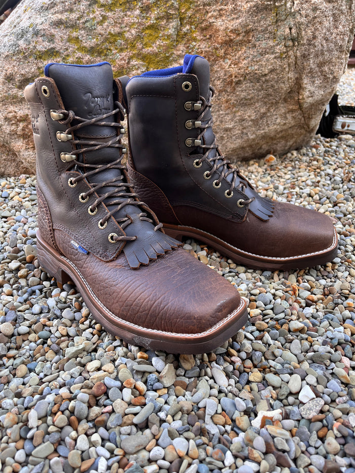 Tony Lama Men's High Range Pecan Brown Comp Toe Waterproof Work Boots TW3430-Painted Cowgirl Western Store
