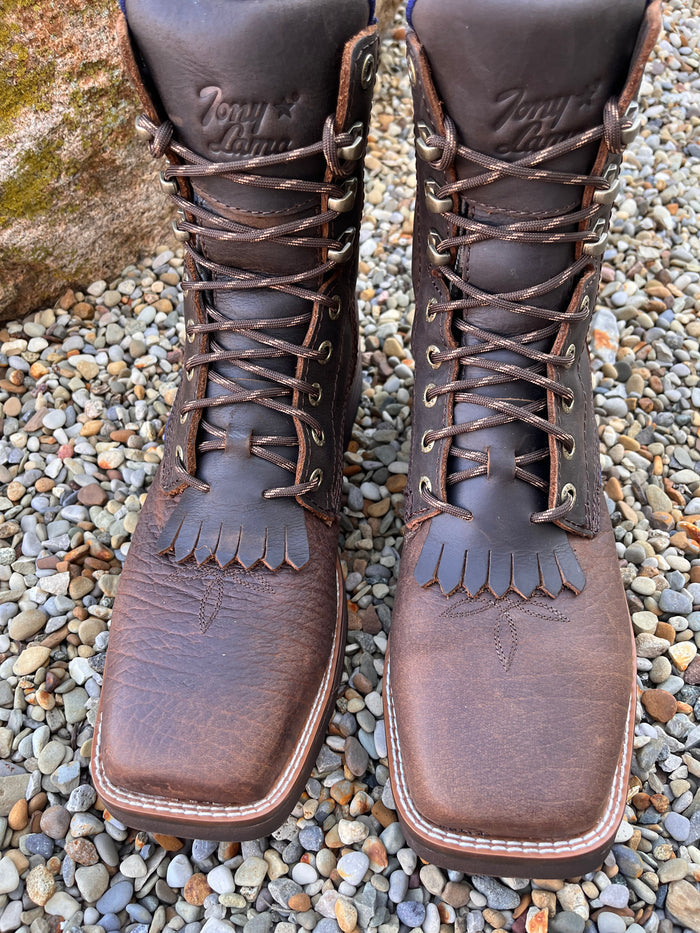 Tony Lama Men's High Range Pecan Brown Comp Toe Waterproof Work Boots TW3430-Painted Cowgirl Western Store