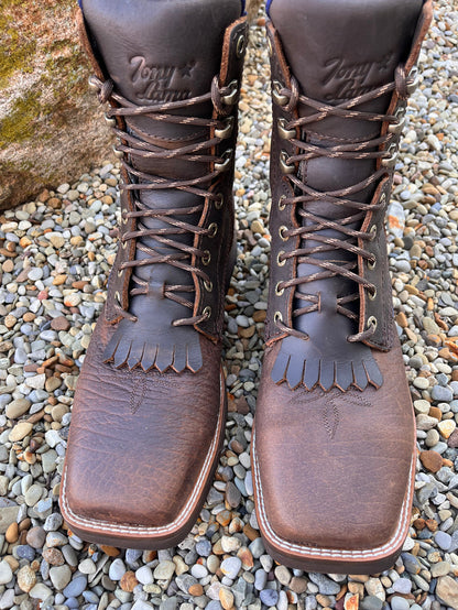 Tony Lama Men's High Range Pecan Brown Comp Toe Waterproof Work Boots TW3430-Painted Cowgirl Western Store