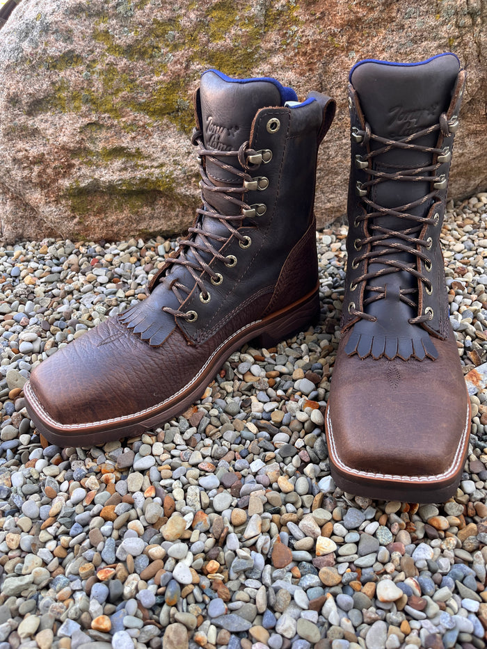 Tony Lama Men's High Range Pecan Brown Comp Toe Waterproof Work Boots TW3430-Painted Cowgirl Western Store