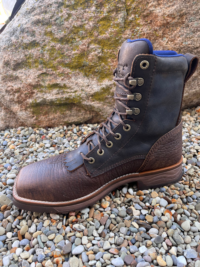 Tony Lama Men's High Range Pecan Brown Comp Toe Waterproof Work Boots TW3430-Painted Cowgirl Western Store