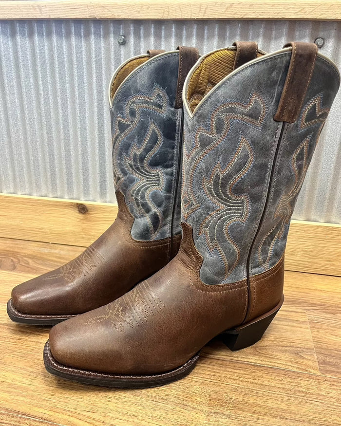 Laredo Men's Tan and Blue McKinney Cowboy Boots 68556-Painted Cowgirl Western Store