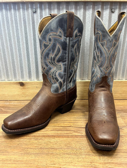 Laredo Men's Tan and Blue McKinney Cowboy Boots 68556-Painted Cowgirl Western Store