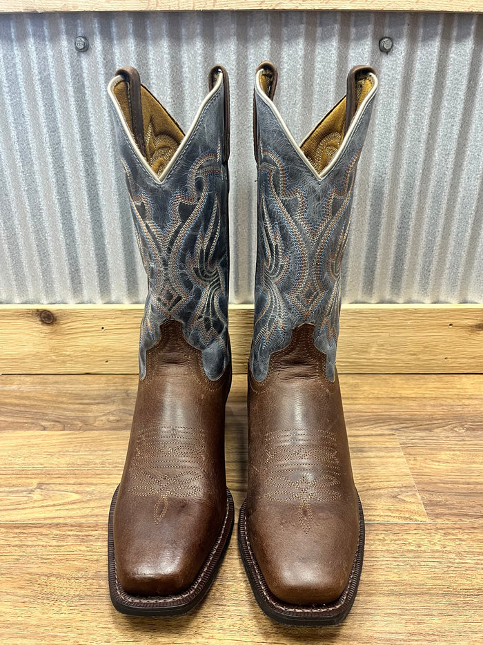 Laredo Men's Tan and Blue McKinney Cowboy Boots 68556-Painted Cowgirl Western Store