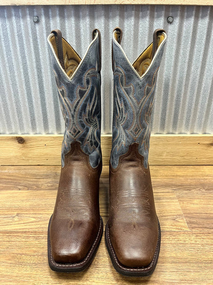 Laredo Men's Tan and Blue McKinney Cowboy Boots 68556-Painted Cowgirl Western Store