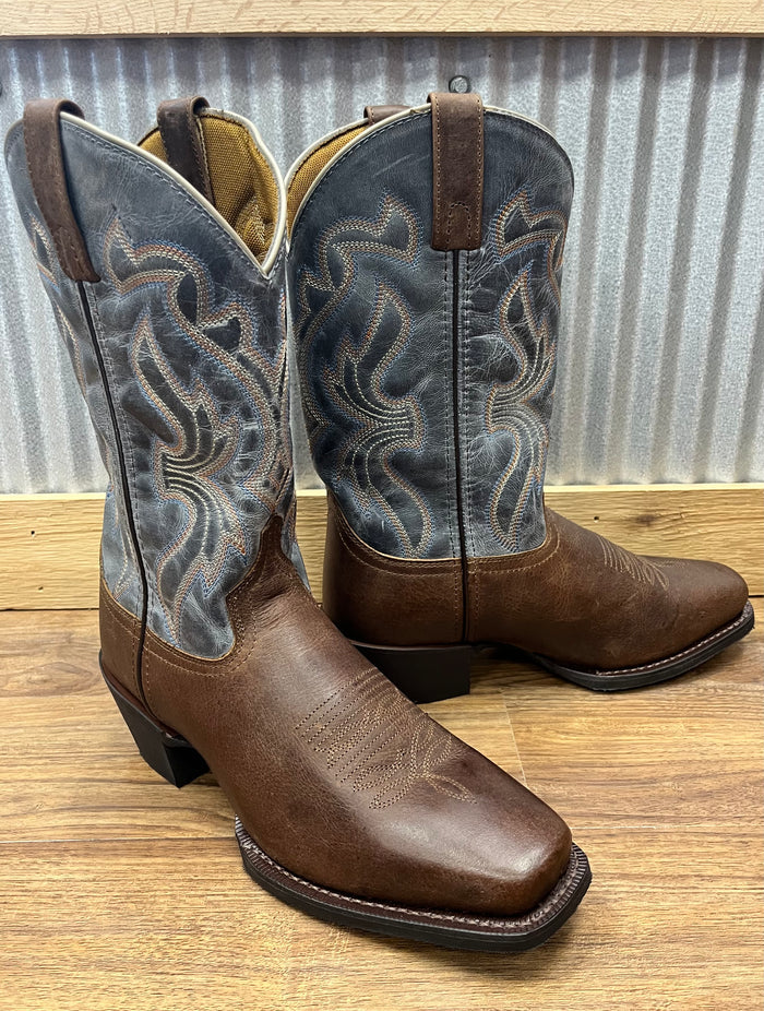 Laredo Men's Tan and Blue McKinney Cowboy Boots 68556-Painted Cowgirl Western Store