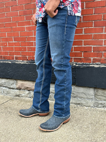 Rock & Roll Cowboy Men's Pistol Regular Fit Reflex Denim Stackable Boot Cut Jean RRMDSPR1G5-Painted Cowgirl Western Store