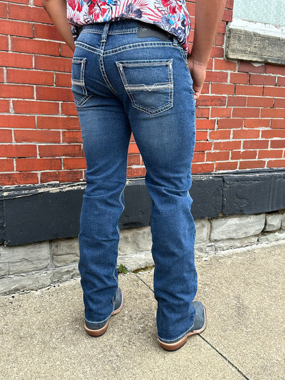 Rock & Roll Cowboy Men's Pistol Regular Fit Reflex Denim Stackable Boot Cut Jean RRMDSPR1G5-Painted Cowgirl Western Store
