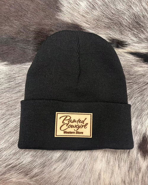 Painted Cowgirl Black Logo Beanie-Painted Cowgirl Western Store