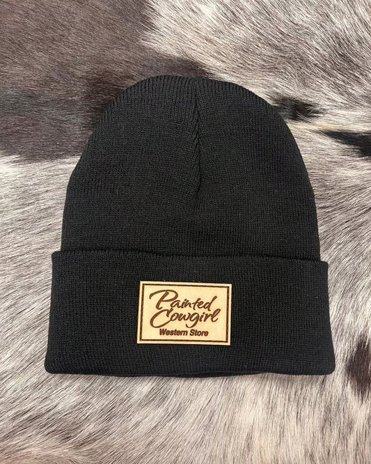 Painted Cowgirl Black Logo Beanie-Painted Cowgirl Western Store
