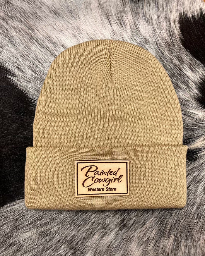 Painted Cowgirl Logo Camel Beanie-Painted Cowgirl Western Store