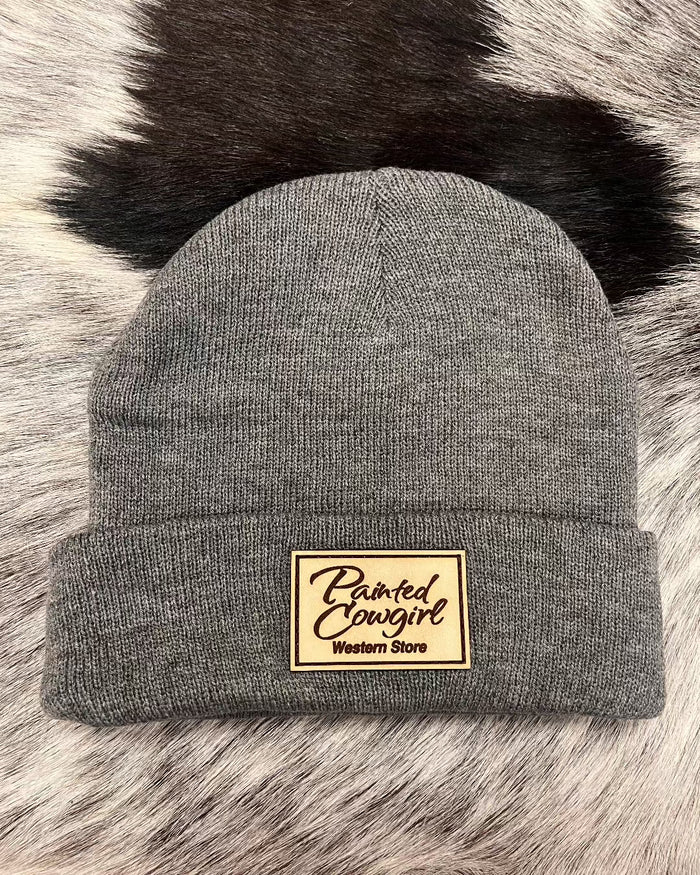 Painted Cowgirl Dark Grey Logo Beanie-Painted Cowgirl Western Store