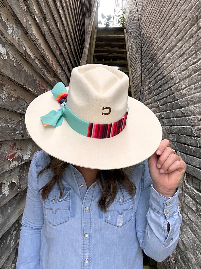 Charlie One Horse Indian Lodge Ivory Western Fashion Cowgirl Hat CWINDL-0036 28-Painted Cowgirl Western Store