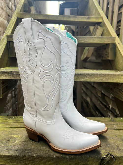 Corral Women's White Snip Toe Cowgirl Boots Z5046-Painted Cowgirl Western Store