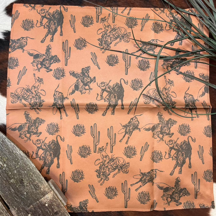The Whole Herd Youth Rust Fall Rodeo 20" x 20" Wild Rag K3061-Painted Cowgirl Western Store