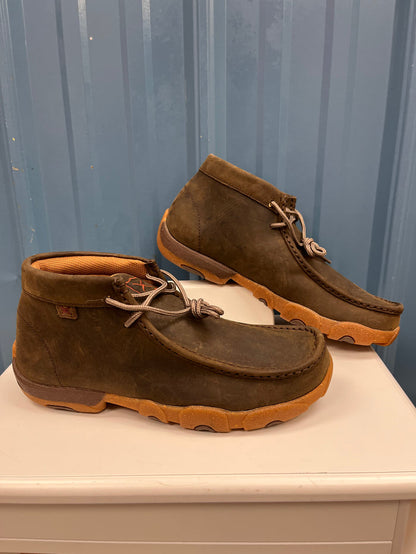 Twisted X Men's Shitake Brown Leather Chukka Driving Moc Shoe MDM0095-Painted Cowgirl Western Store