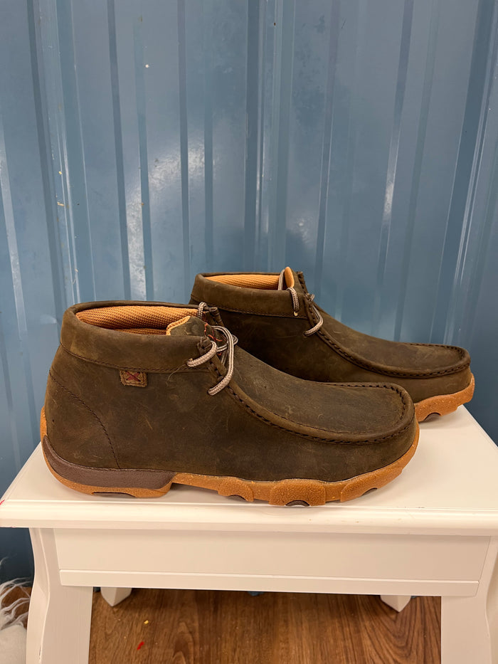 Twisted X Men's Shitake Brown Leather Chukka Driving Moc Shoe MDM0095-Painted Cowgirl Western Store