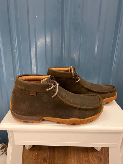 Twisted X Men's Shitake Brown Leather Chukka Driving Moc Shoe MDM0095-Painted Cowgirl Western Store