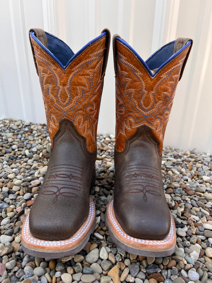 Roper Little Boy's Colt Brown Leather Square Toe Cowboy Boots 9991-0150 9991-0140-Painted Cowgirl Western Store