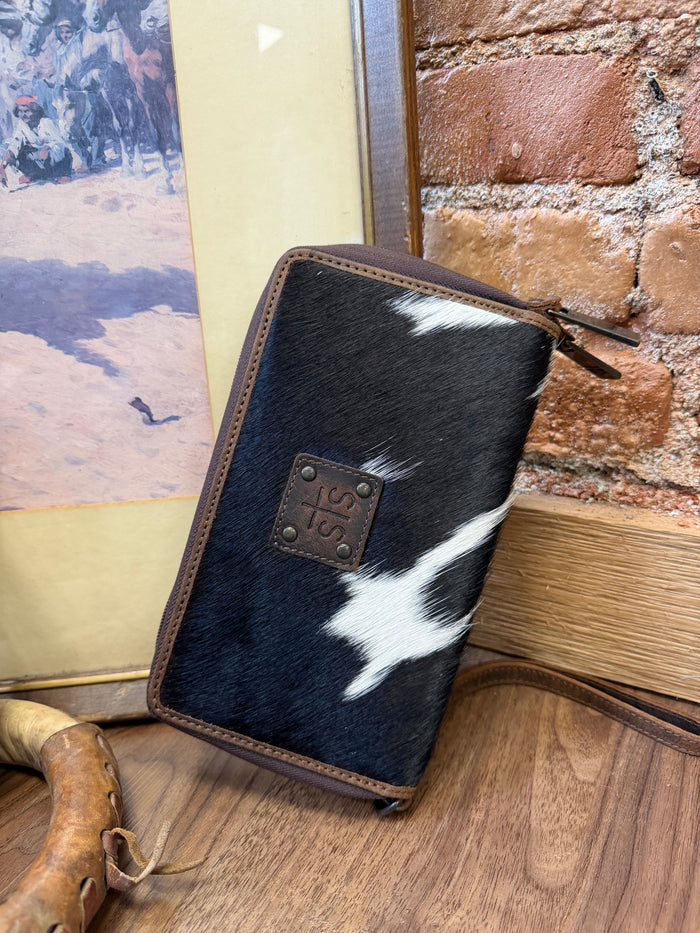 STS Ranchwear Kacy Hair-On Cowhide & Genuine Leather Organizer Clutch Wallet STS62742