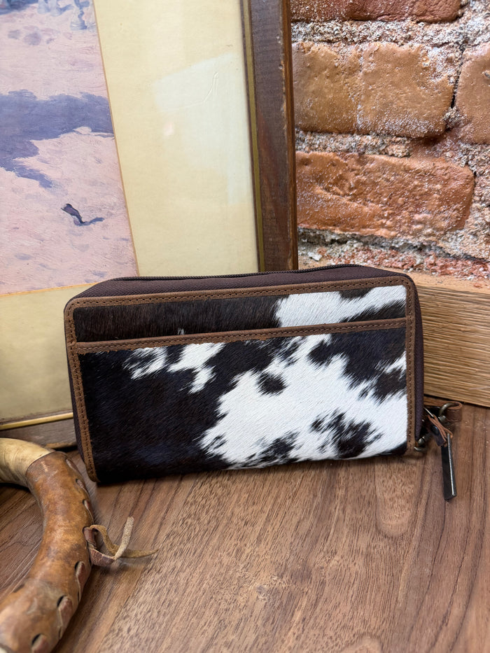 STS Ranchwear Kacy Hair-On Cowhide & Genuine Leather Organizer Clutch Wallet STS62742