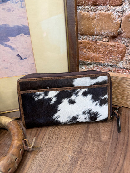 STS Ranchwear Kacy Hair-On Cowhide & Genuine Leather Organizer Clutch Wallet STS62742