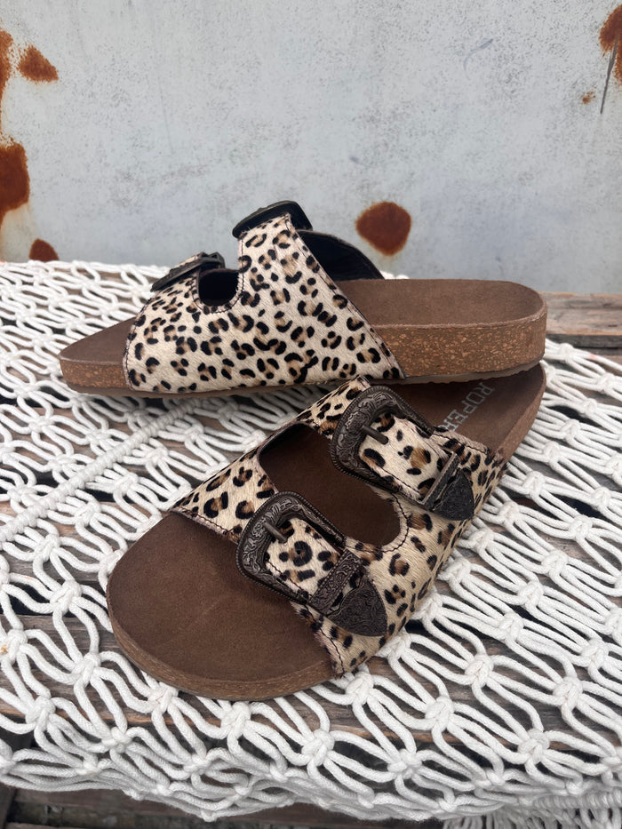 Roper Women's Desiree Leopard Leather Sandals 0607-3220-Painted Cowgirl Western Store