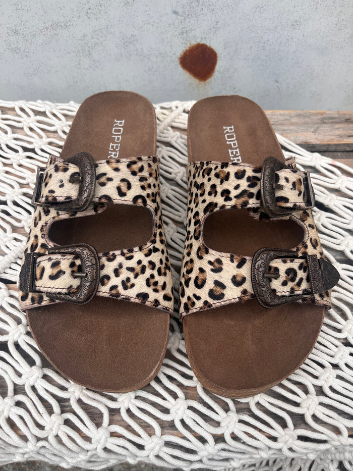 Roper Women's Desiree Leopard Leather Sandals 0607-3220-Painted Cowgirl Western Store