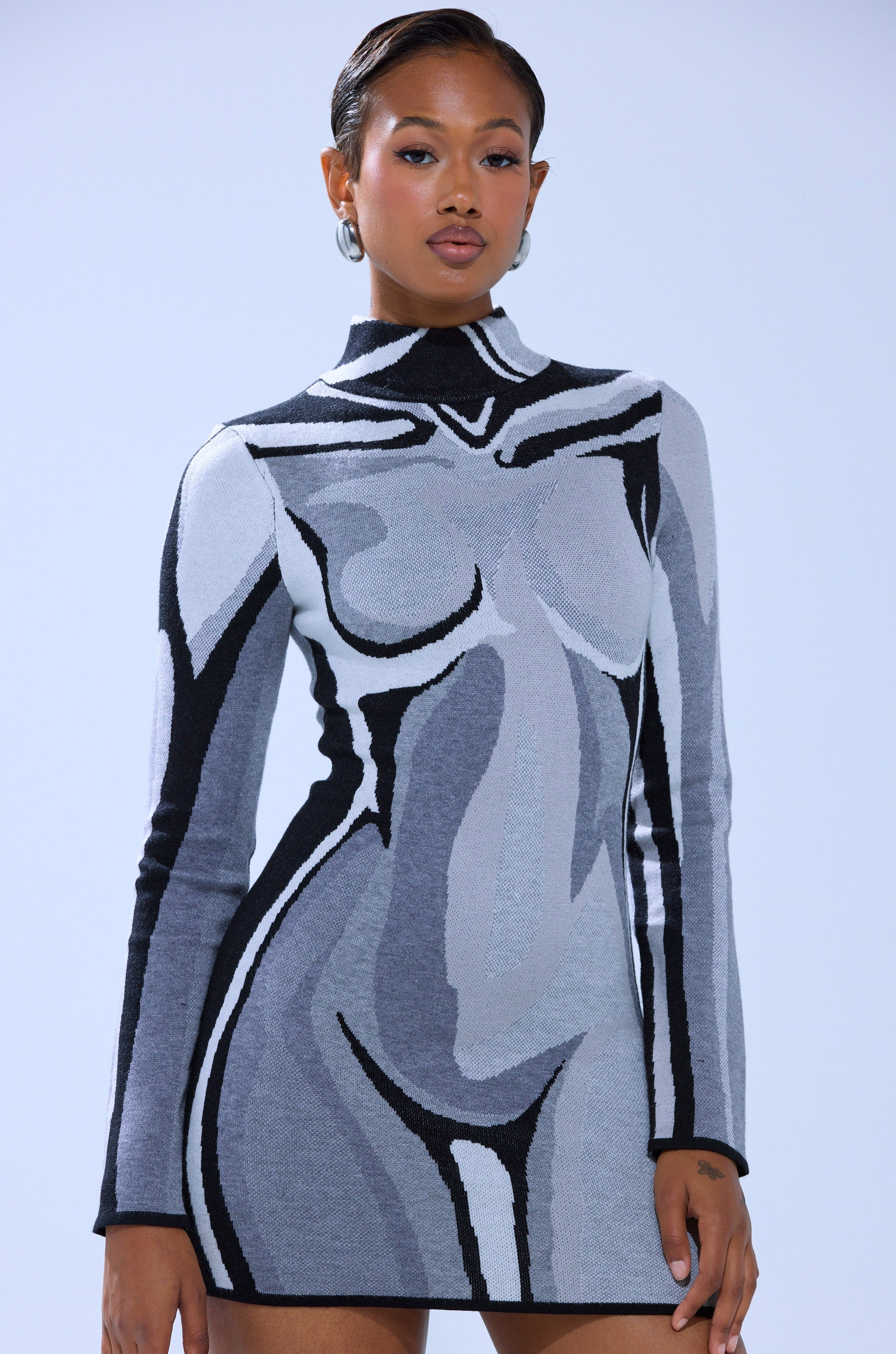 A LIGHT SERVE PRINTED MINI DRESS