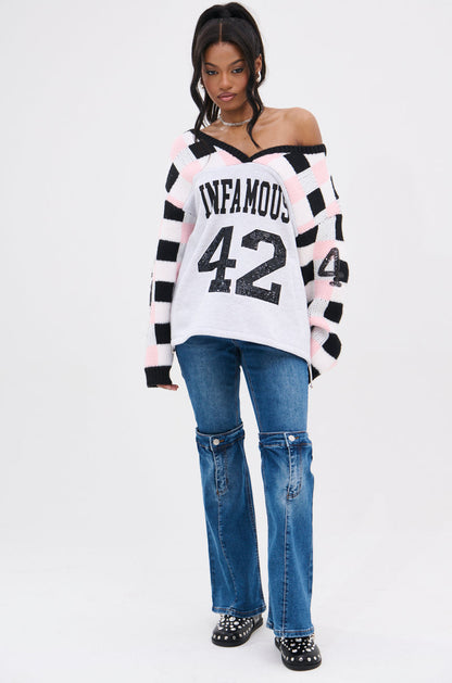 42 SEQUIN PATCHWORK SWEATER