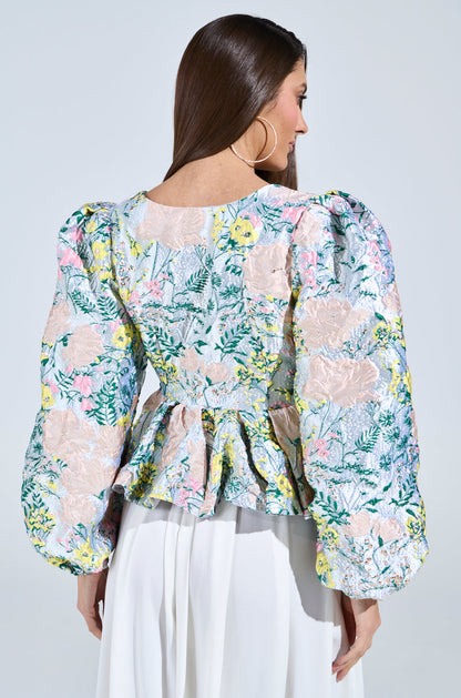 2 WAYS TO SLAY BROCADE LONG SLEEVE TOP
