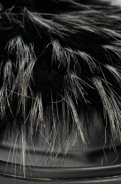 AKIRA MIRAY BLACK MULTI BLACK FUR SLIDE