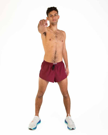 Men's Maroon 2" DS Split Shorts