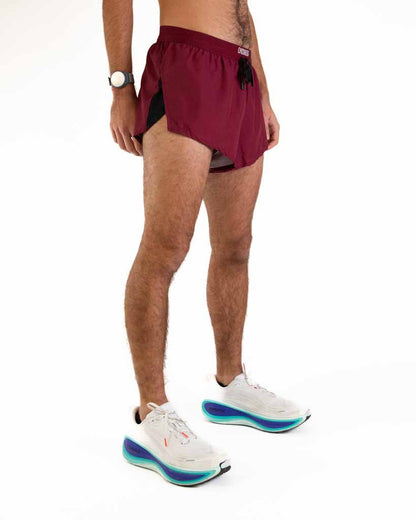 Men's Maroon 2" DS Split Shorts