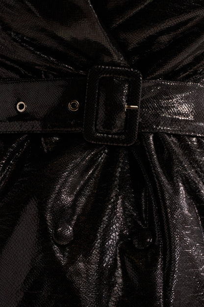 ACQUIRED TASTE FAUX LEATHER TRENCH