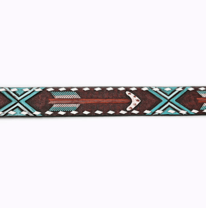 American Darling Arrow Hand Tooled & Painted Leather Belt ADBLF104