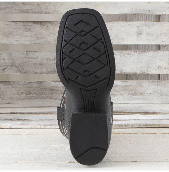 Ariat Children's/Youth Tycoon Black Leather Square Toe Cowboy Boots 10029627-Painted Cowgirl Western Store