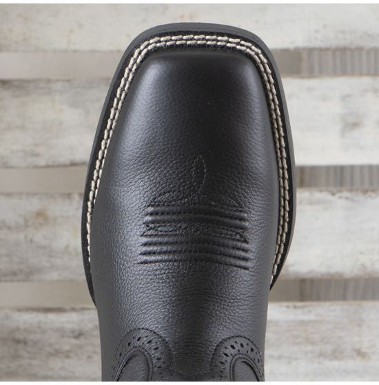 Ariat Children's/Youth Tycoon Black Leather Square Toe Cowboy Boots 10029627-Painted Cowgirl Western Store