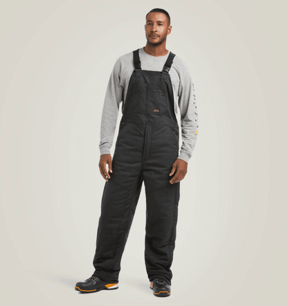 Ariat Men's Black Rebar Duracanvas Stretch Insulated Bib Coveralls 10032485