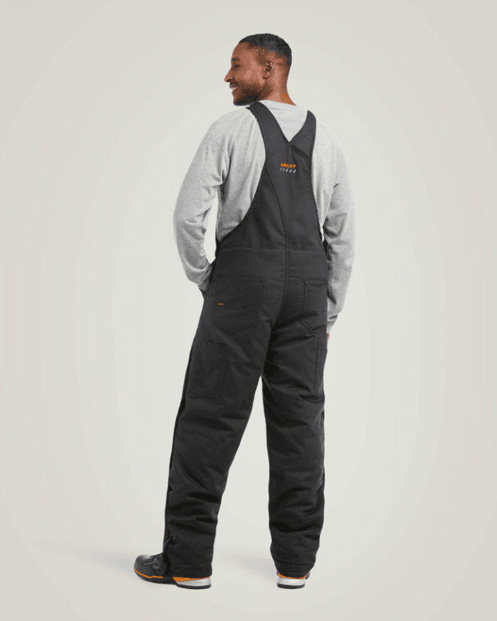 Ariat Men's Black Rebar Duracanvas Stretch Insulated Bib Coveralls 10032485