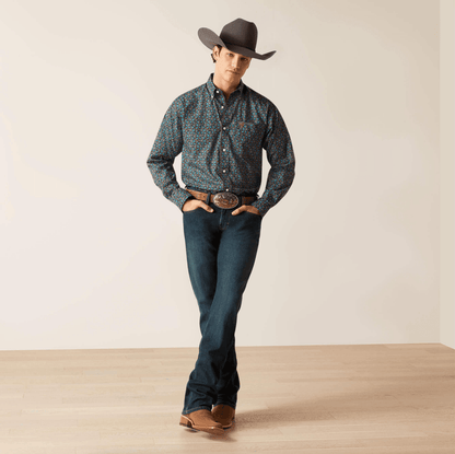 Ariat Men's Black Wrinkle Free Gryffin Classic Fit Shirt Western Shirt 10047342