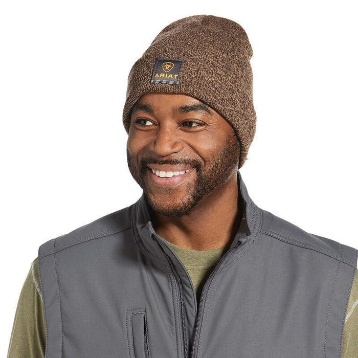 Ariat Men’s Brown/Sandstone Rebar Stocking Cap Winter Hat 10032966-Painted Cowgirl Western Store